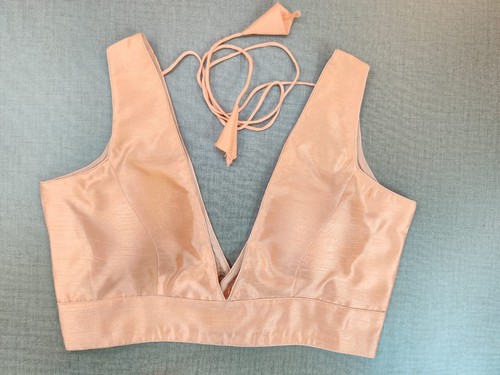 Indische schöne Sari Bluse | Designer Neckholder Taft Seide Sari Bluse | - Bild 1 von 10