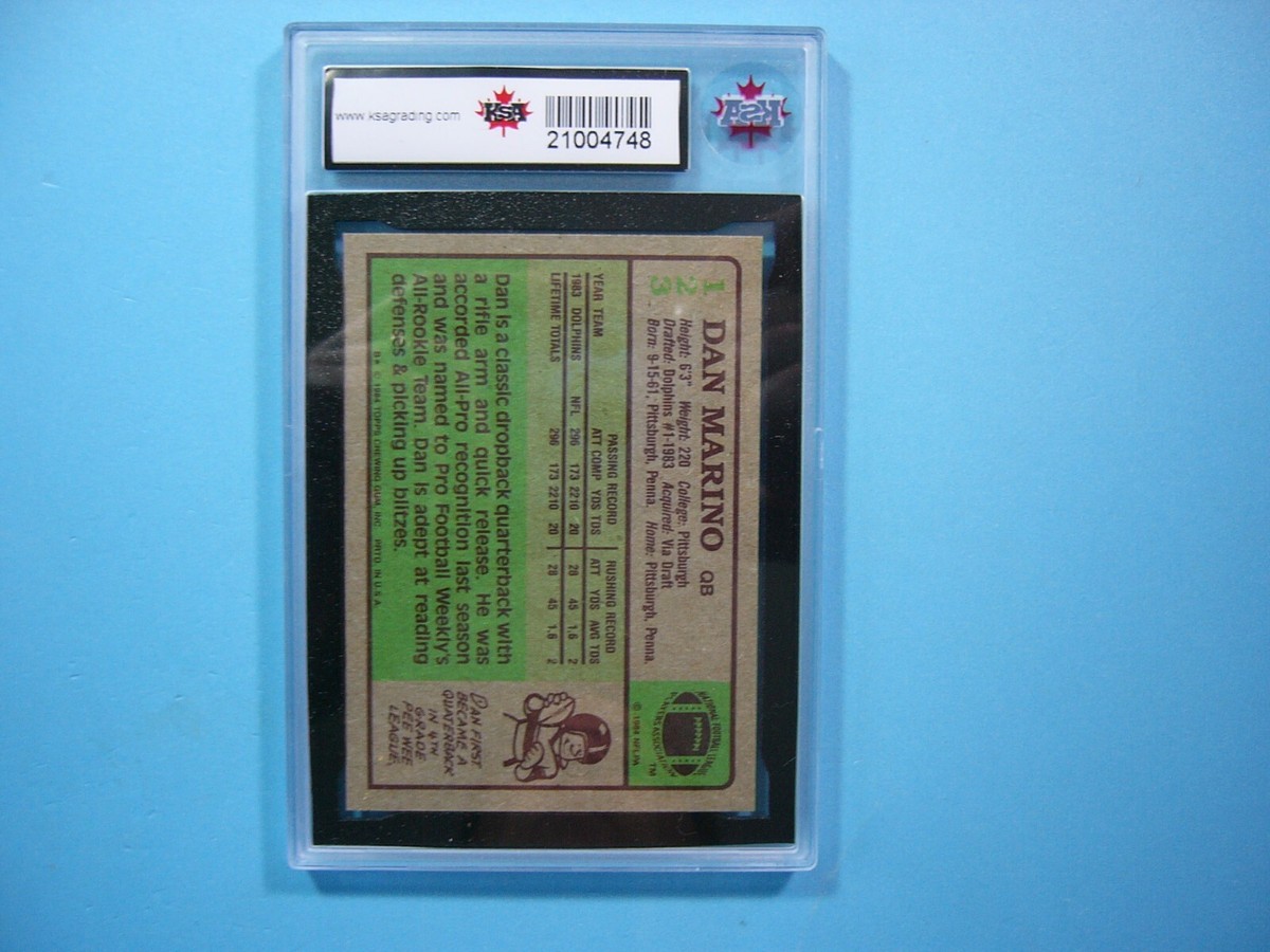 1984 TOPPS NFL FOOTBALL CARD #123 DAN MARINO ROOKIE KSA 8.5 NM
