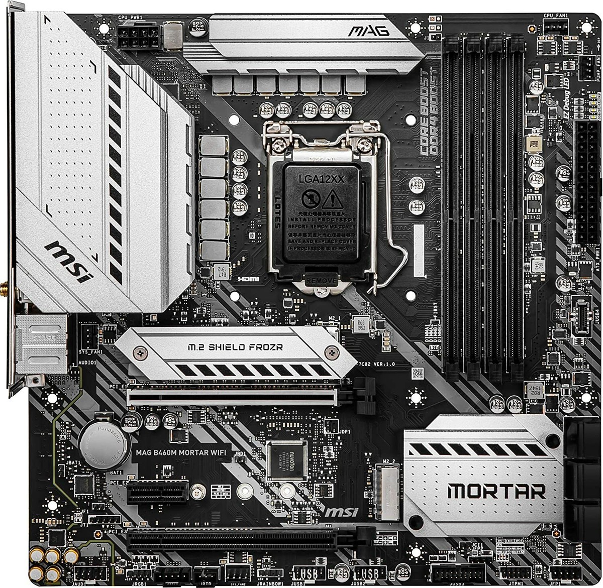 マザーボード MSI B460M MORTAR WIFI + Intel i5 10400F FOR MSI MAG B460M MORTAR WIFI Motherboard Supports 10400/10400F