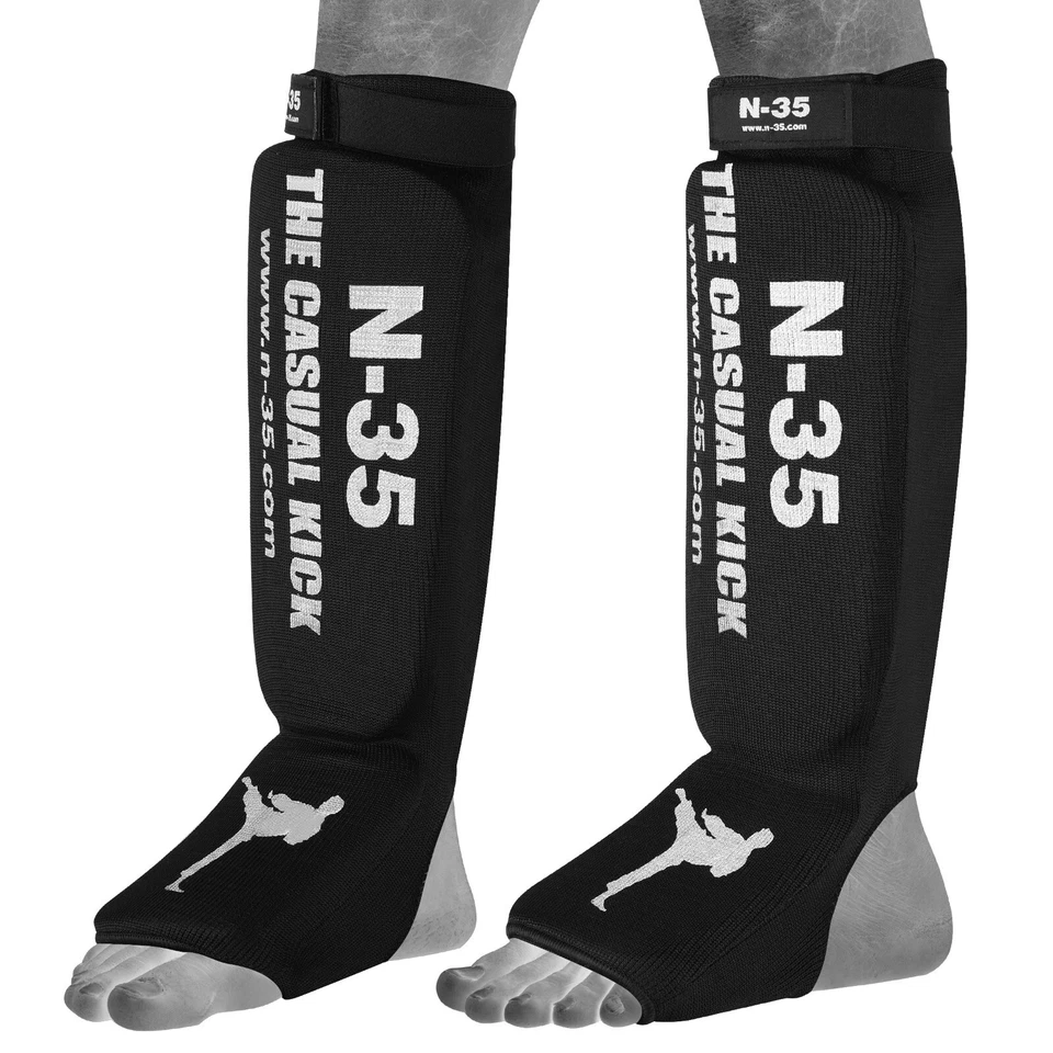N-35 Schienbeinschoner Muay Thai MMA BJJ Schoner XL Schutz Kickboxen Soft Textil - Bild 3 von 4