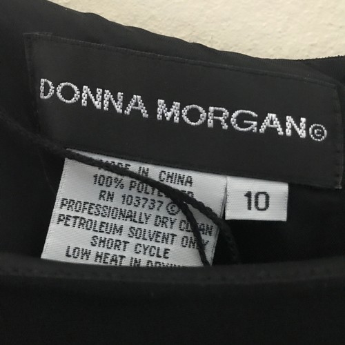 Anthropologie Donna Morgan sz.10 long black elegant dress sheer lace sequined - Picture 3 of 12