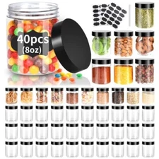 40 Pack Plastic Jars with Lids Gencywe 8 oz Clear Slime Cosmetics Containers