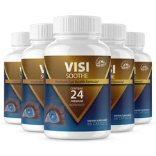 Visi Soothe Vision Support & Assists Eye Wellness Formula - 5 Bottles
