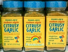 3 Packs Trader Joe's Cuban Style Citrusy Garlic Seasoning Blend 2.25 oz Each 