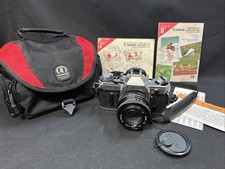MINT Canon AE-1 Program 35mm SLR Film Camera  28mm 1:2.8 Vivitar Lens W/Manual