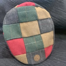 Patrick Francis Irish Mens Flat Cap Multi Plaid Tweed Newsboy Hat Cap Wool Blend