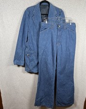 Lee Sanfor Jacket Jeans Suit Set 70  s 42L Demim Vintage Two Piece