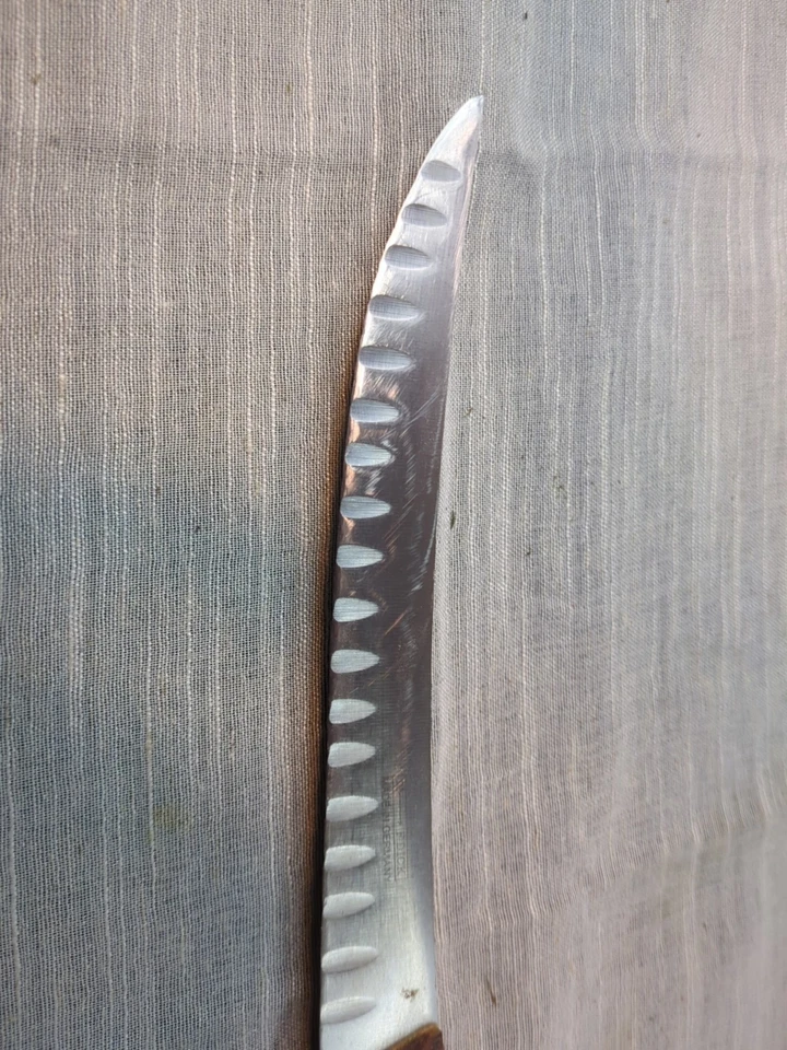 Cuchillo para rebanar de carnicero F. Dick Chef vintage hecho en Alemania hoja logotipo de flecha de 8" Foto 2 de 4