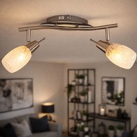 Deckenlampe Deckenleuchte Esszimmerlampe Spot Verstellbar Glas 2 Flammig L 35 Cm