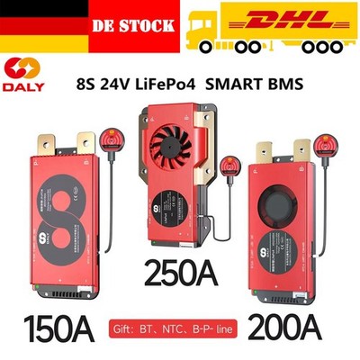 Daly Smart BMS Lifepo4 8S 24V 150A 200A 250A with Balance +Bluetooth Module DE