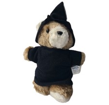 Vintage Nanco Witch Teddy Bear Plush 8" Halloween Stuffed Animal W Hat Brown