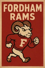 Fordham, Rams a NCAA Mascot Logo Poster 12x8in Metal Sign Vintage
