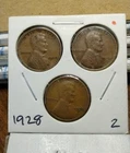 1928 PDS Lincoln Wheat Cents - Actual Coins - Very Good/Fine condition
