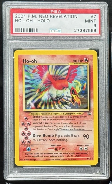 Pokemon Ho-Oh Neo Revelation Holo Rare 7/64 PSA 9 English 2001