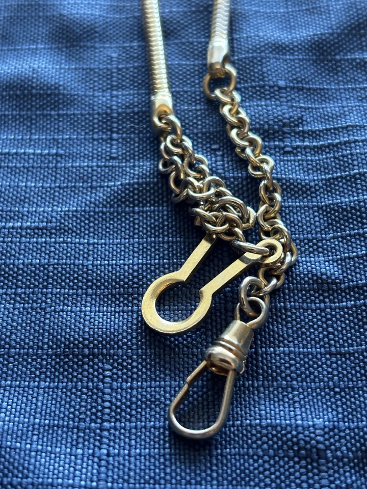 "Reloj Bolsillo Cadena Latón 18"" PRÍSTINO ESTADO" Foto 3 de 4