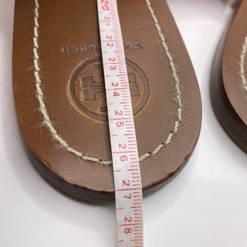 Tory Burch Gabriel Embossed Reptile Leather Thongs Ivory White Flat Sandal 10 US - Picture 15 of 16