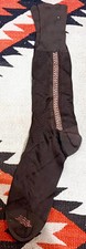 1930's-40's New Old Stock Men's Brown With Orange White Woven Design Socks