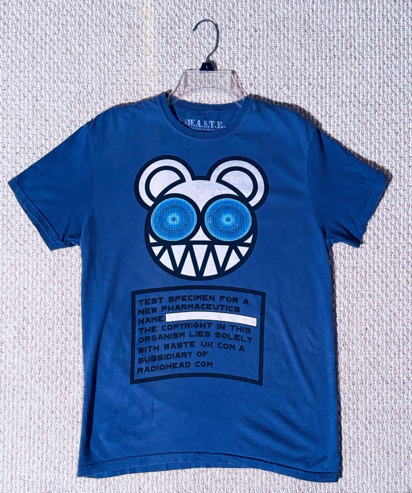 Vintage Radiohead tour T-Shirt 2000s Original Music WASTE Bear (M) TEST SPECIMEN