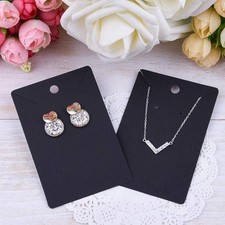 100 Pcs Black Kraft Paper Jewelry Display Cards For Earring Necklace