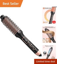 1.5-Inch Heated Round Brush with 10 Temp Settings for Effortless Blowouts