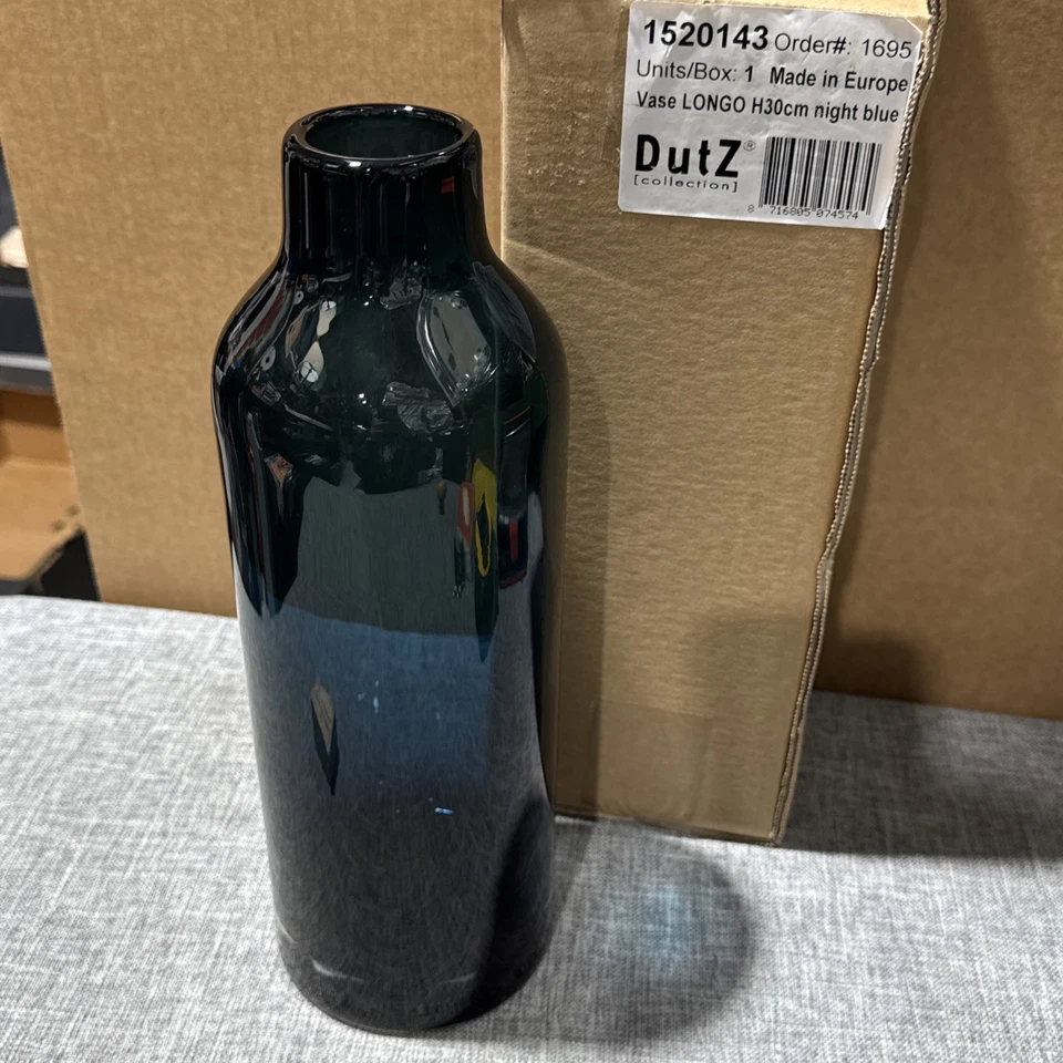 DutZ Collection Vase Longo H30cm - nachtblaues Farbglas - Bild 2 von 4