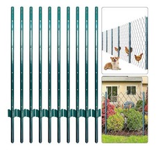 Fence Posts 4 ft / 121 cm – Pack of 10, U-Post Steel for 3 ft Wire Mesh, Garden