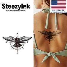 SteezyInk temporary tattoo Winged Navigator last upto 2 weeks 6.5 x 6.5 inch