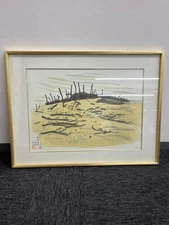 Japanese Woodblock Print Lithograph Ikuo Hirayama “Loulan Ruins Dwelling Site” 4