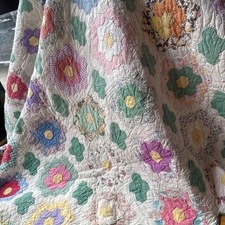 Vintage Antique Patchwork Quilt Grandmother s...