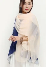 100% Silk large Scarf Women neckerchief Shawl Wrap solid light orange MY115-16