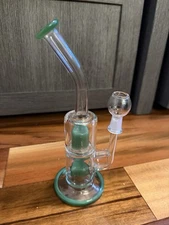 8” 10mm Glass Bong Rig Smoking Hookah Water Pipe Tobacco Bubbler Green US