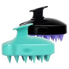 Hair Scalp Massager Shampoo Brush 2 Pack, Soft Silicone Bristles to Remove Dandr