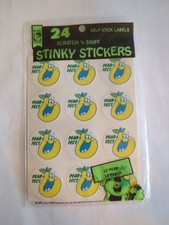 TREND Stinky stickers Scratch  n Sniff 1980 1981 Sealed Pack of 24 Pear  Peach