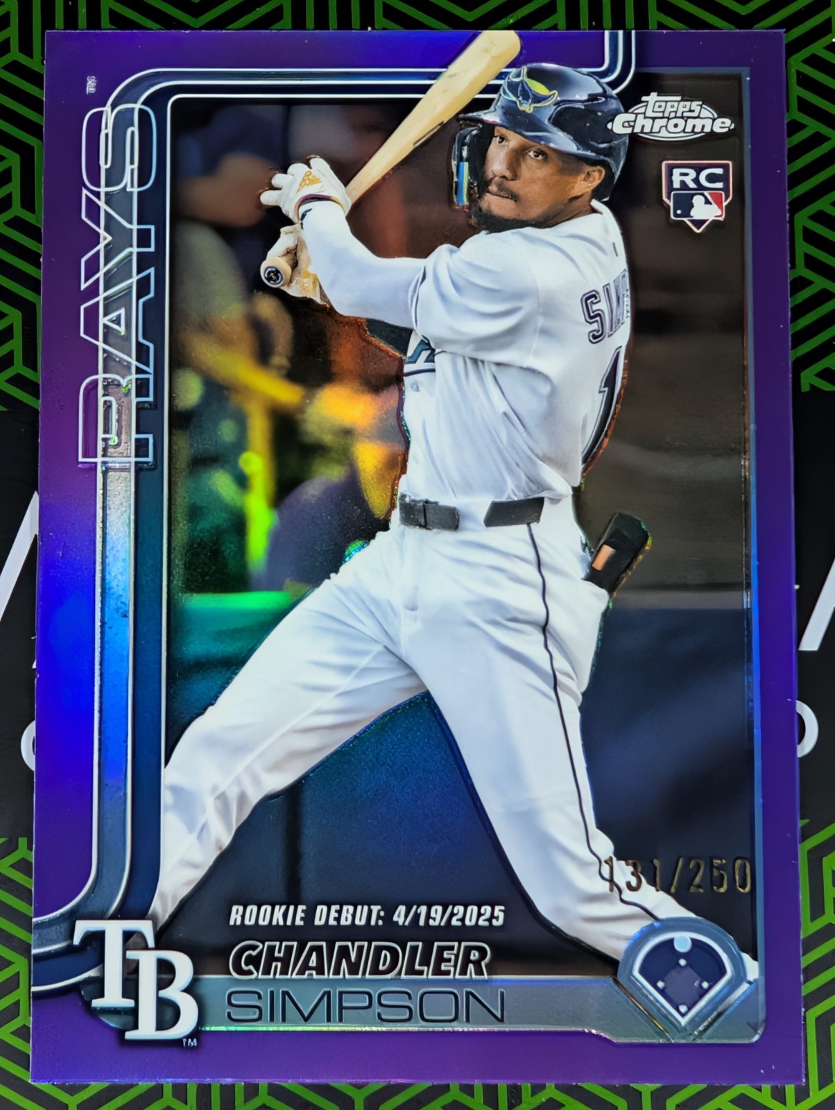 Chandler Simpson 2025 Topps Chrome Update Rookie Debut Purple Refractor 131/250