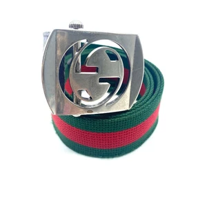 Gucci Vintage Sherry Line Ceinture Webline Homme Mode Accessoires (Authentique)