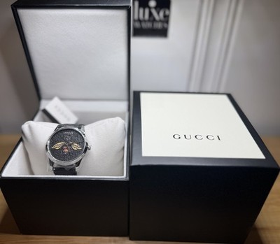 Gucci YA1264067 G-Timeless 38MM Women's Black Leather Watch