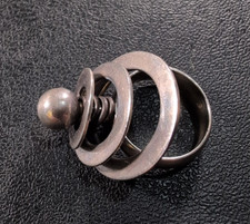 Fidget Spinning Ring - 3 Lg Graduated Circles- 15-23.5 mm - 925 sz 7.25 - 10.6g