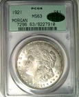 1921 MORGAN DOLLAR~PCGS SCARCE 2.2 OGH  MS63 CAC APPROVED~NICE LAST YEAR PQ  *