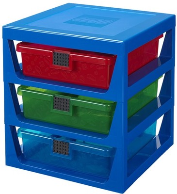 LEGO Schubladenbox 3-DRAWER STORAGE RACK 3 Schübe blau