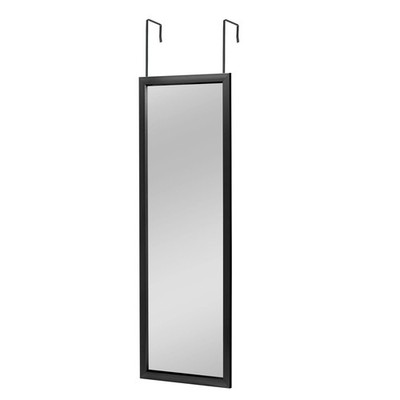 MIRUO Over The Door Wall Mirror, 43'' x 18'', Black, Plastic Frame