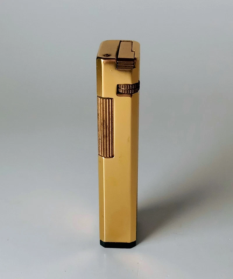 Encendedor de rodillos delgado Win dorado de colección 2 11/16" hecho en Japón Foto 4 de 4