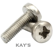 Image of M2 (2mmØ) POZI PAN HEAD MACHINE SCREWS POZI DRIVE BOLTS A2 STAINLESS STEEL KAY'S