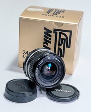 Nikon AI-S Nikkor 24mm F/2.8 Prime Wide-Angle Lens F Mount with Box - Nice!