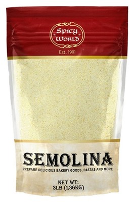 Spicy World Semolina Flour 3 LB (48 Ounce) | USA Grown Semolina for Pizza, fo...