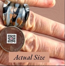 Murano Vintage Hand-Blown Foiled Art Glass Domed Ring Size 6.25 From Italy EUC