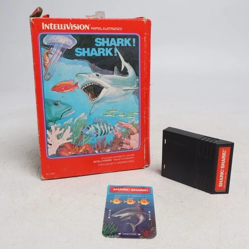 INTELLIVISION Mattel  Shark ! Shark ! BOX MAN CART 1x Overlay