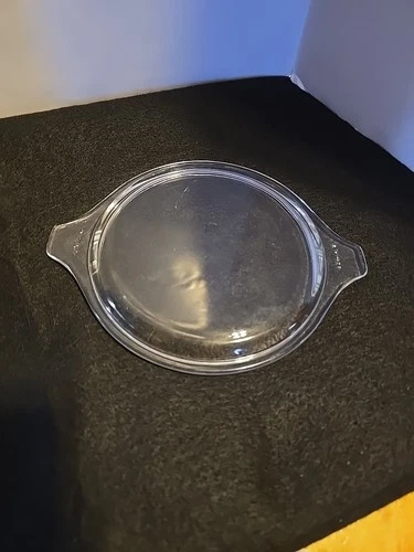 Pyrex 470-C 7 Clear Glass Replacement Lid Vintage, Round, Handles Casserole USA
