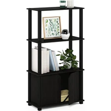 4-Tier Bookcase Bookshelf Display Shelf Rack with Door