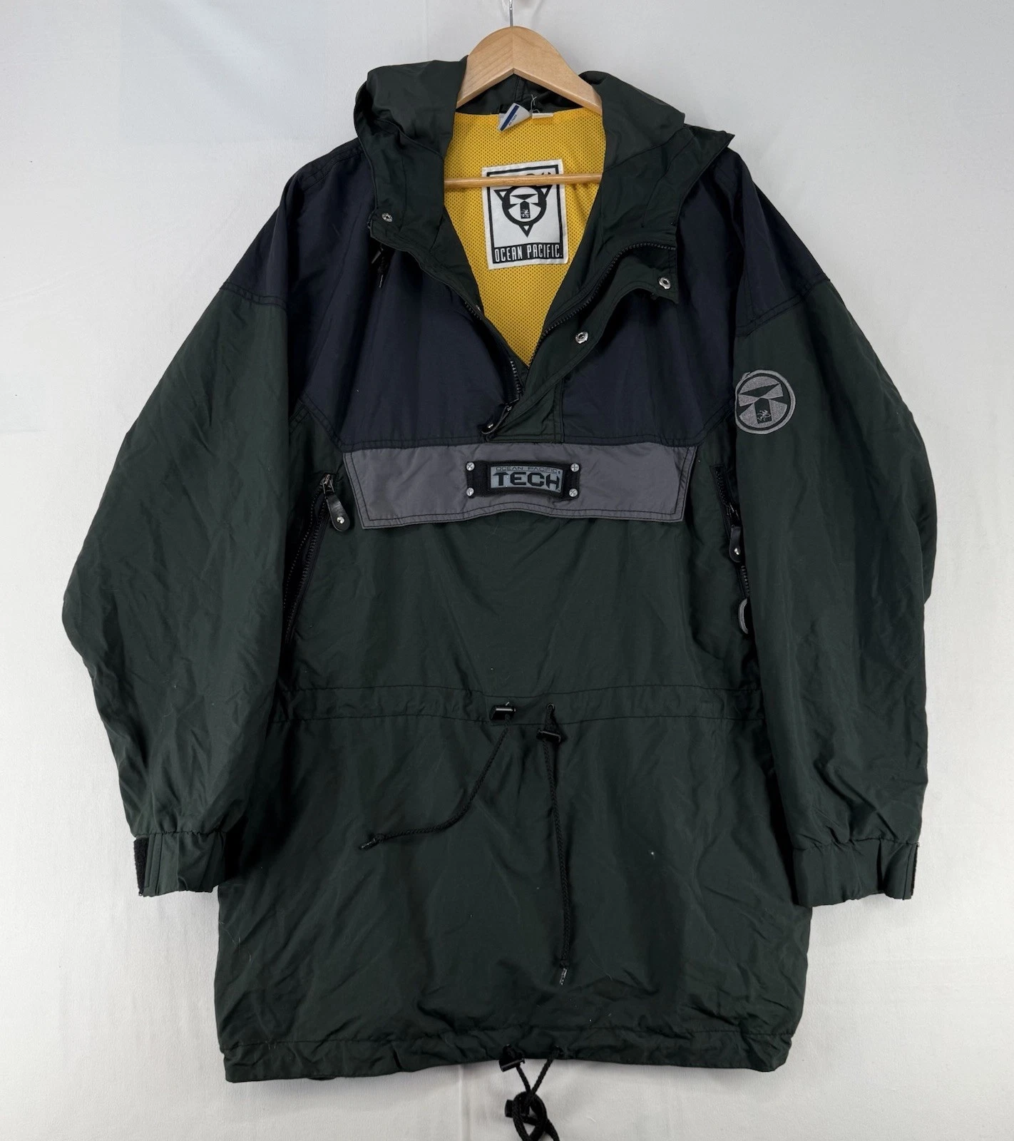 Vintage 90s Ocean Pacific Tech 1/4 Pullover Jacket Men's Large Skate Snow Green
