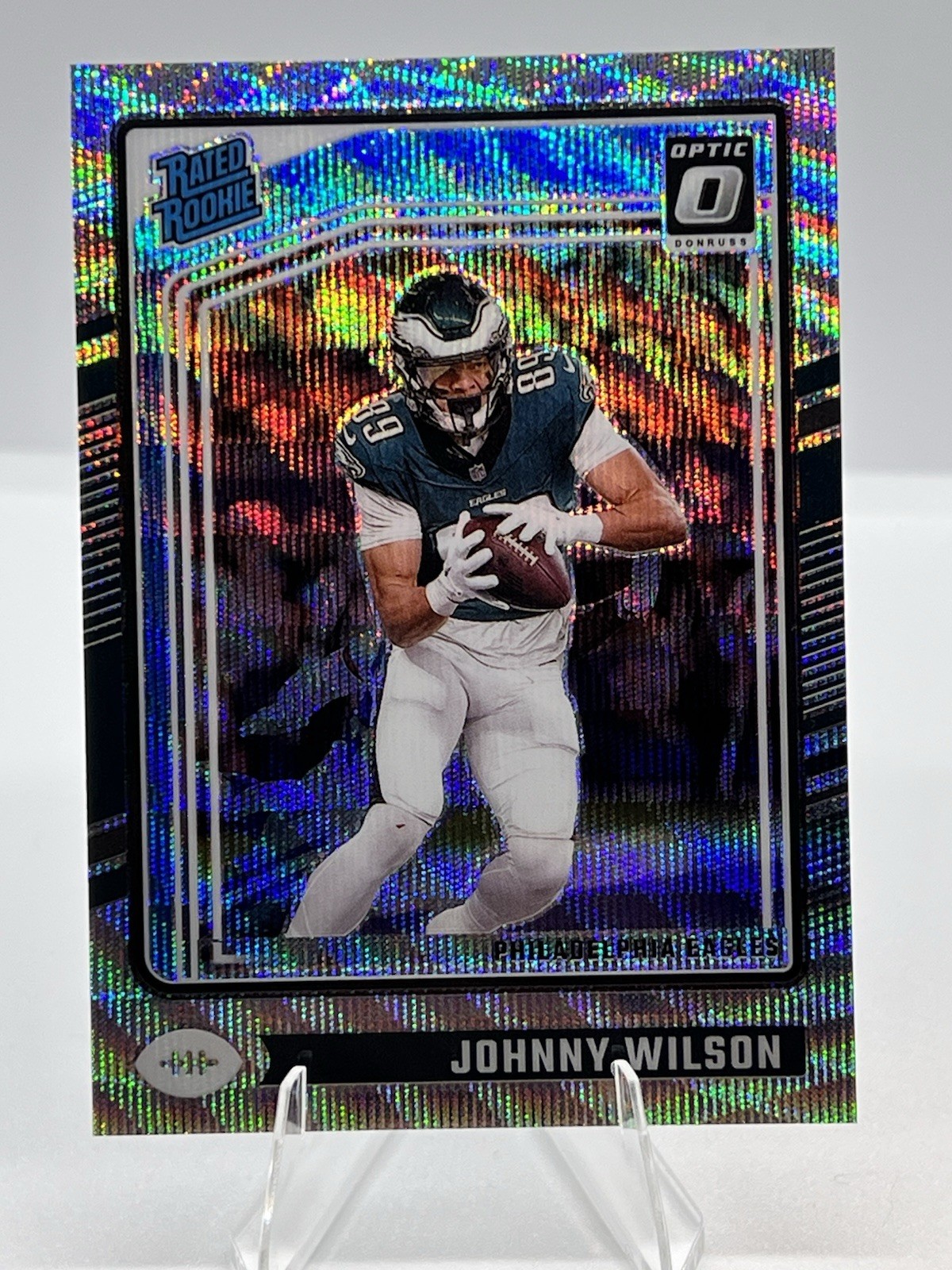 Johnny Wilson #256 Eagles 2024 Donruss Optic Rated Rookie Premium Wave /300